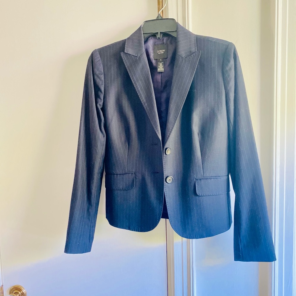 J.Crew classic Navy Blue Striped Blazer
